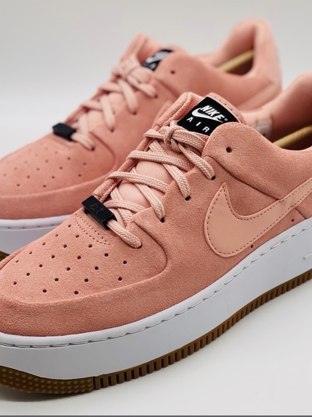Nike Air Force 1 Sage Low — Coral Pink Platform Sneaker - Picture 2 of 7
